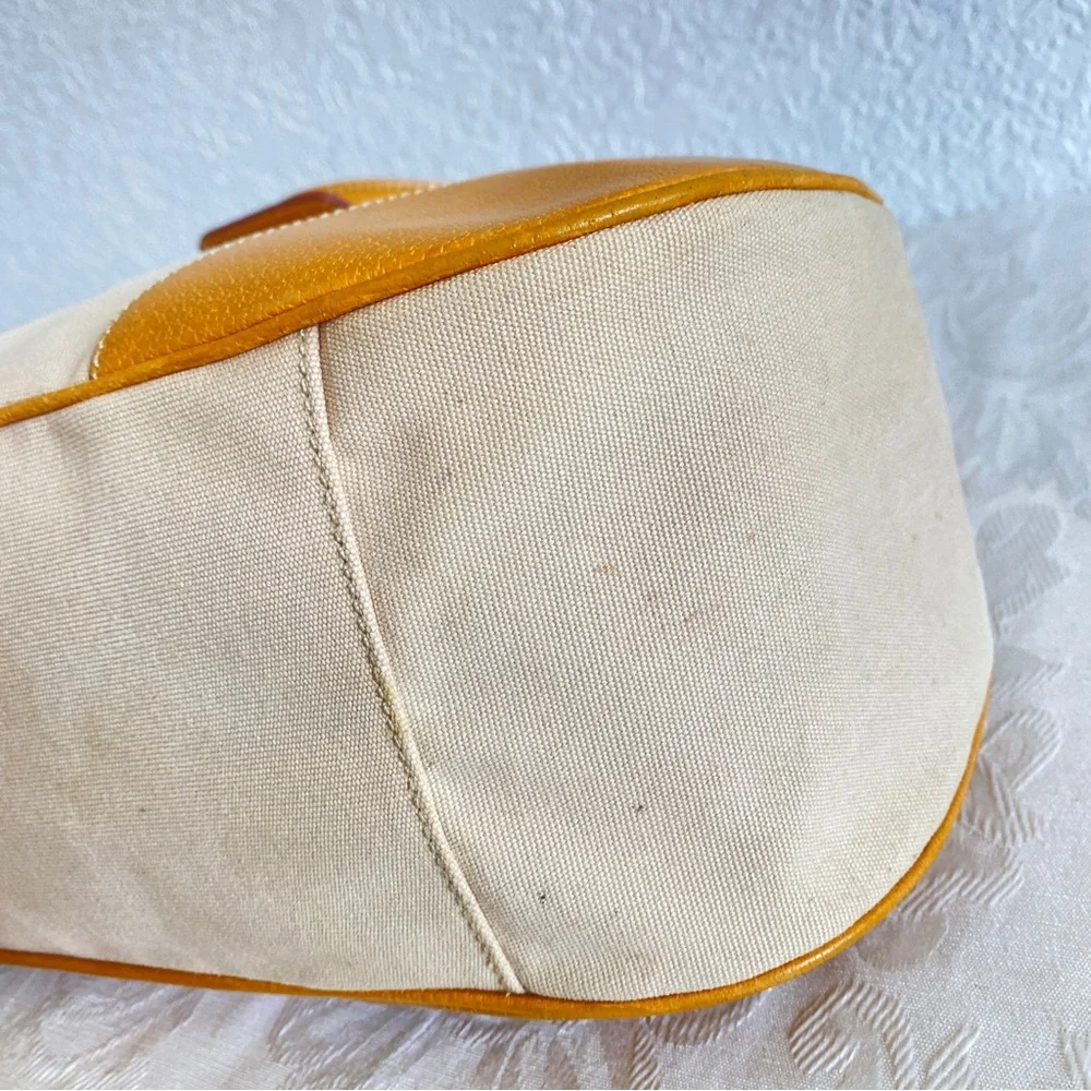 Prada khaki canvas leather hobo bag